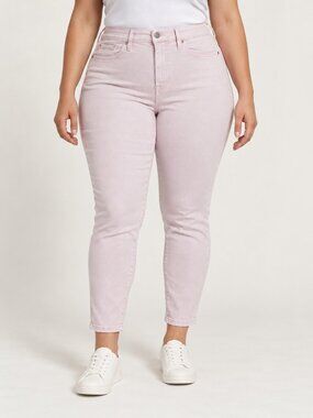 Good American Good Waist Crop Pink High Rise Skinny Jeans Size 15/33